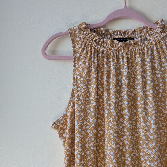 Banana Republic Ditzy Floral Honey Orange Sleeveless Knit Shift Dress Size MP - Picture 5 of 7